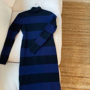 JCrew Royal and Navy Blue Rugby Stripe Sweater Dresx